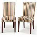 Parson Striped Upholstered Dining Chair (Set of 2)