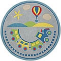 Hand-tufted Kids Choo-Choo Rug (5' Round)