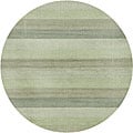 Green Stripes Wool Rug (6' Round)