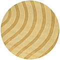 Tan Waves Wool Rug (6' Round)
