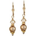 Charming Life 14k Goldfill Pearl and Crystal Earrings (7.5-8 mm)