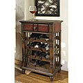Hand-painted Rouge and Walnut Wine Accent Chest