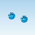 14k White Gold 1/5ct TDW Blue Diamond Stud Earrings (SI1)