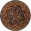 Handmade Heritage Kashan Dark Green/ Gold Wool Rug (6' Round)
