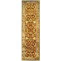 Handmade Heritage Shahi Brown/ Blue Wool Runner (2'3 x 12')