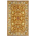 Handmade Heritage Shahi Brown/ Blue Wool Rug (3' x 5')