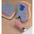 Gingham Pot Holder, Mitt and Hot-handle Holder Set
