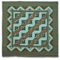 Green Log Cabin Shower Curtain