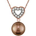 10k Gold FW Pearl and 1/10ct TDW Diamond Necklace (10-11 mm)