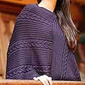 Alpaca Wool 'Double Plum Braids' Poncho (Peru)