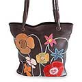 Leather 'Wildflowers' Handbag (Peru)