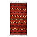 Mexican Zapotec 'Pattern in Black' Wool Rug (2'6 x 5')