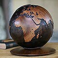 Wood 'Historian' World Globe (Indonesia)