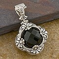 Black Onyx Silver 'Ornamented' Pendant (Indonesia)