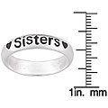 Sterling Silver 'Sisters' Message Heart Ring