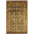 Handmade Exquisite Blue/ Gold Wool Rug (4' x 6')