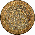 Handmade Exquisite Blue/ Gold Wool Rug (6' Round)