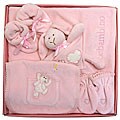 Piccolo Bambino 5-piece Luxurious Pink Velour Baby Set
