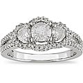 14k White Gold 1ct TDW Diamond 3-stone Ring (I-J, I2-I3)