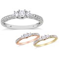 Miadora 10k Gold 1/4ct TDW Diamond 3-stone Ring