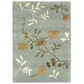 Handmade Soho Twigs Light Blue New Zealand Wool Rug (2' x 3')