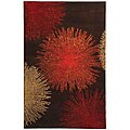 Handmade Soho Burst Brown New Zealand Wool Rug (6' x 9')