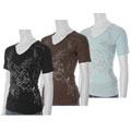 Everyday Brand Junior's Floral Print V-neck Shirt