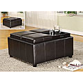 Espresso Storage Ottoman with Four Food Trays