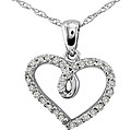 Sterling Silver 1/5ct TDW Diamond Heart Necklace (J-K, I3)