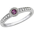 14k White Gold Rhodolite and 1/10ct TDW Diamond Ring