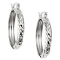 Platifina 1 inch Swiss-Cut Hoop Earring