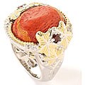 Michael Valitutti Palladium Silver Sponge Coral Ring