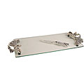 Convenient problem solver for cheese plate Silverplated Glass Cheese Tray and Knife