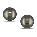14k Yellow Gold Black Freshwater Pearl Stud Earrings (5-5.5 mm)