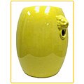 Dragon Head Yellow Ceramic Garden Stool