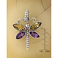 Silver Amethyst and Citrine Dragonfly Pendant (India)