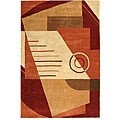 Handmade Rodeo Drive Village Rust N. Z. Wool Rug (3'6 x 5'6)