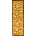 Handmade Rodeo Dr. Manor Gold/ Ivory N.Z. Wool Runner (2'6 x 8')