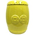 Double Coin Yellow Ceramic Garden Stool