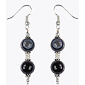 Silver Agate and Freshwater Pearl Earrings (Thailand)