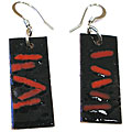 Enamel on Copper Black/ Red Earrings (Chile)