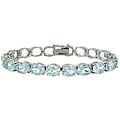 Glitzy Rocks Sterling Silver 44ct TGW Sky Blue Topaz Bracelet