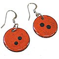 Round Enamel on Copper Button Earrings (Chile)