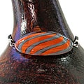 Oval Orange Stripe Glass Bracelet (Chile)