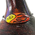 Auctions and information on Handmade abstract Glass Yellow and Red Oval Bracelet (Chile)
