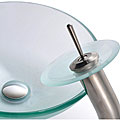 Kraus Frosted Glass Vessel Sink and Waterfall Faucet