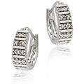 Sterling Silver Diamond Accent Hoop Earrings