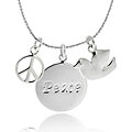 Mondevio Sterling Silver Peace Sign and Dove Charm Necklace