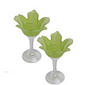 Glass Rose-themed Candleholders (Set of 2)