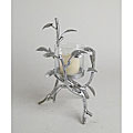 Small Silvertone Leaf Candle Holder